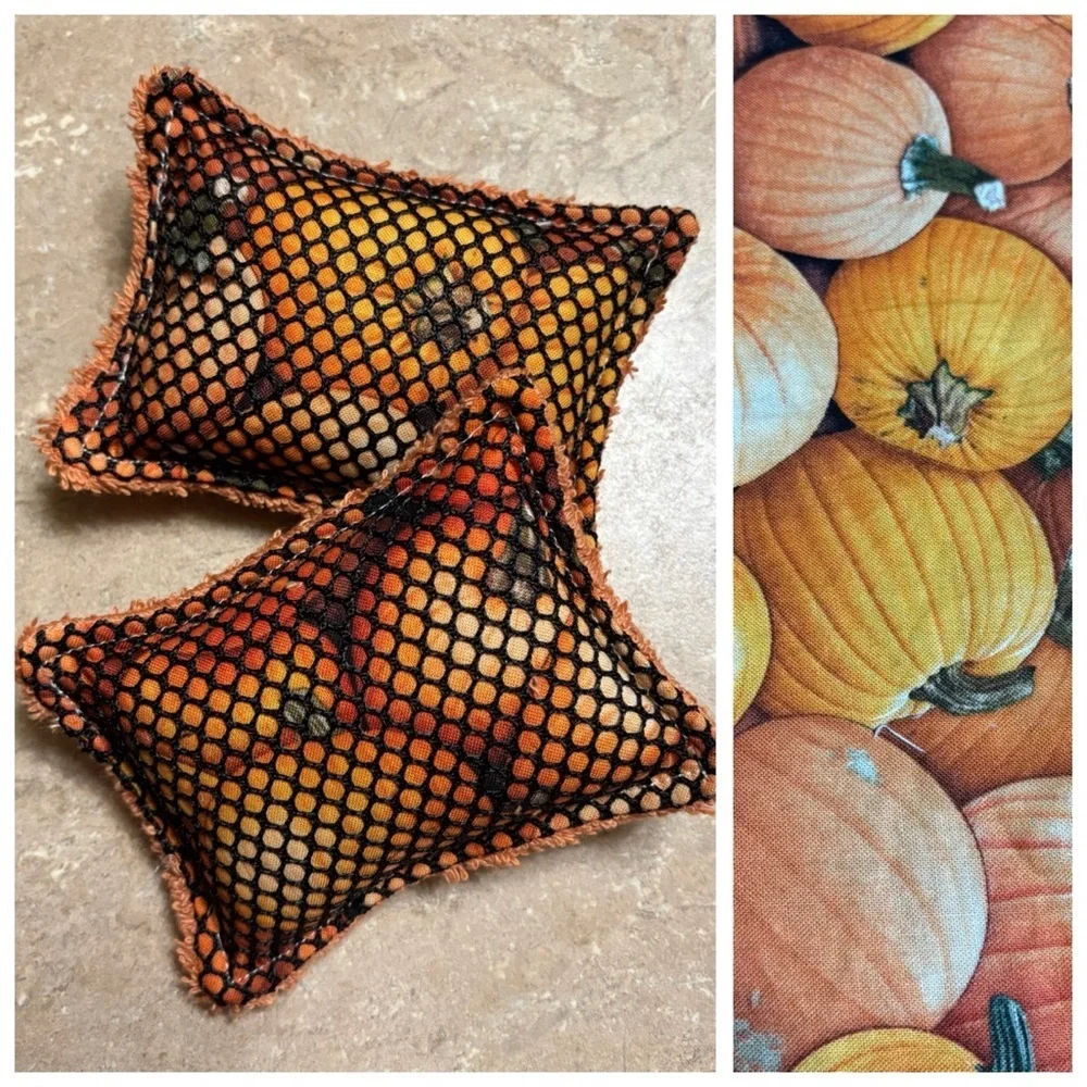 Handmade Fall Pumpkin Plush Reusable Terry Cloth Non Abrasive Dish Sponge